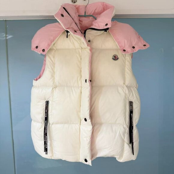 Moncler Two-Tone Down VestOff-White & PinkEye-Catching Layering Piece
